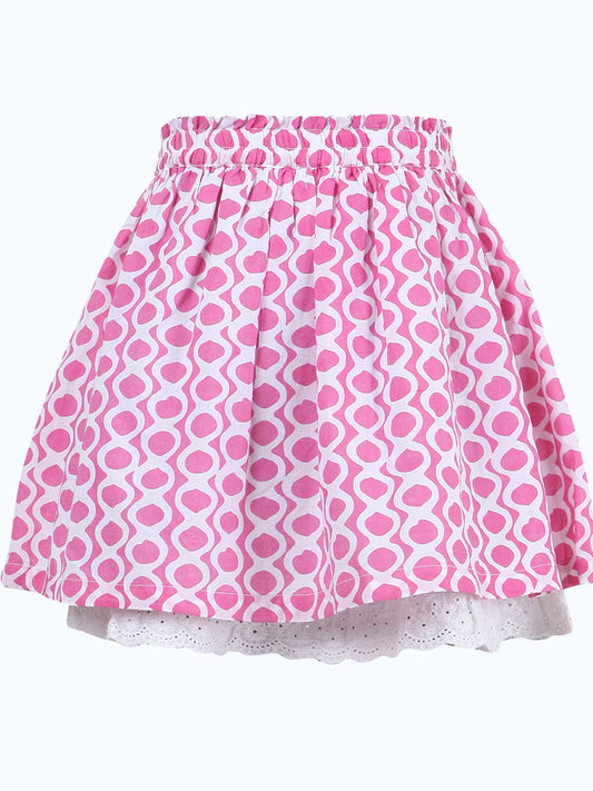 Girls Printed Flared Skirt