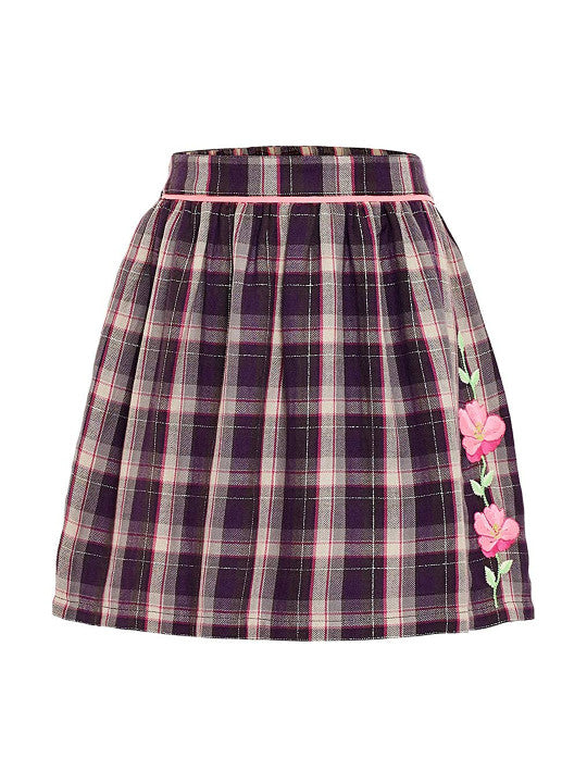 Girls Checked A-Line Skirt