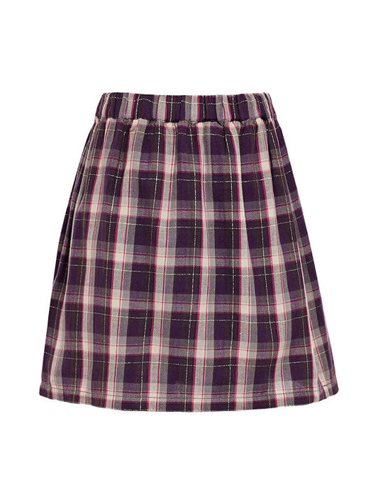 Girls Checked A-Line Skirt