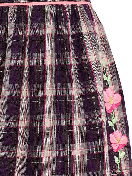 Girls Checked A-Line Skirt
