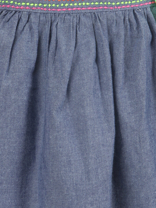 Girls Solid Flared Skirt