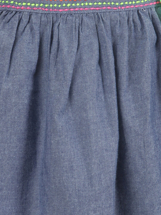 Girls Solid Flared Skirt