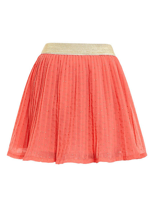 Girls Glitter Net Flared Skirt