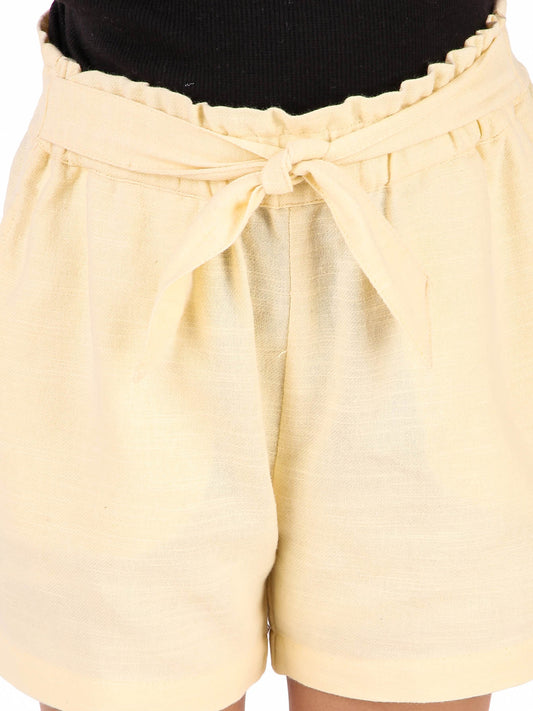 Girls Yellow Casual Shorts