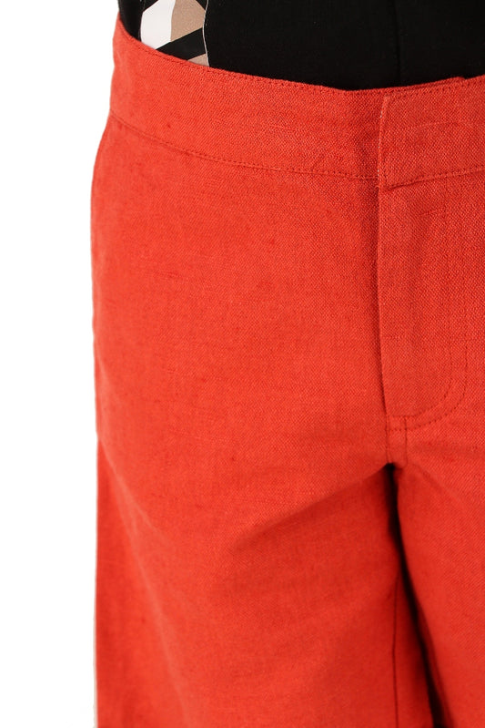 Boys Red Casual Cotton Blend Shorts