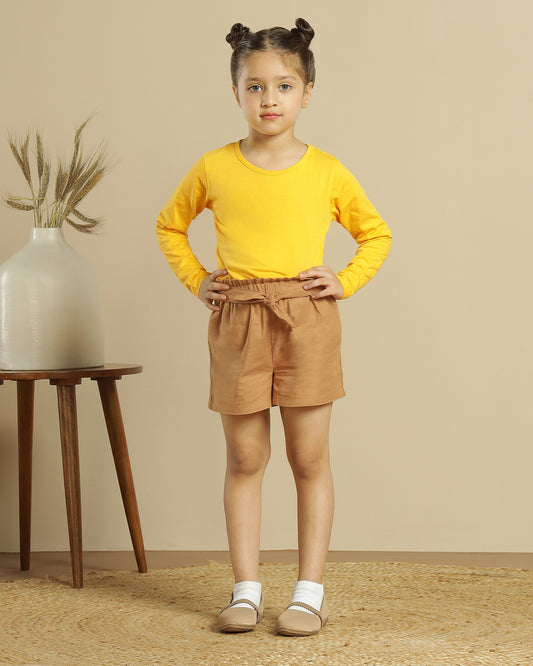 Girls Brown Casual Shorts