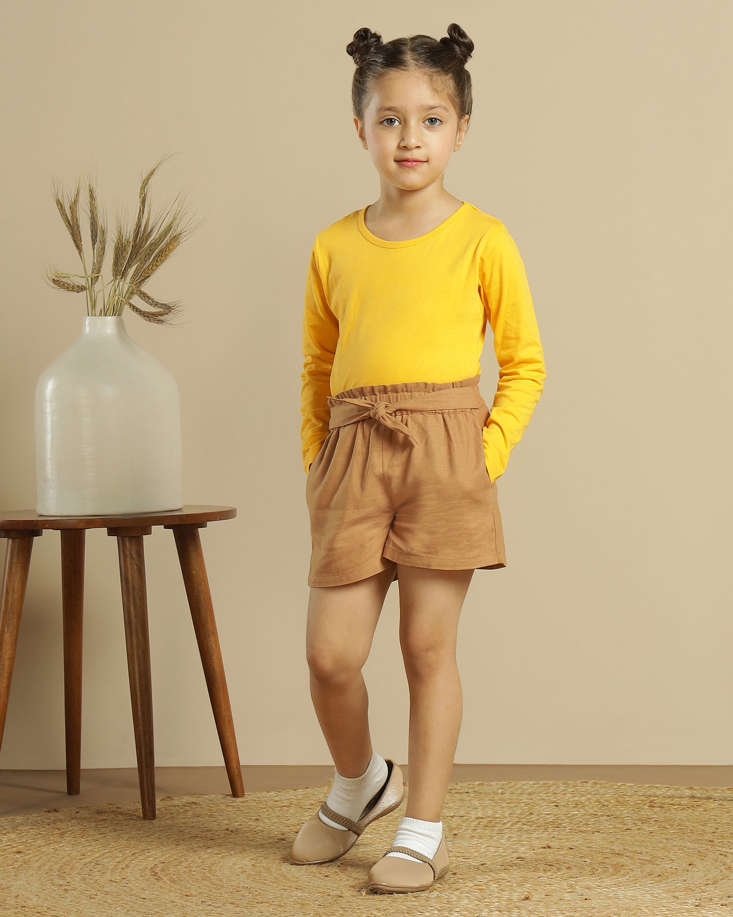 Girls Brown Casual Shorts