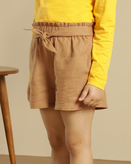 Girls Brown Casual Shorts