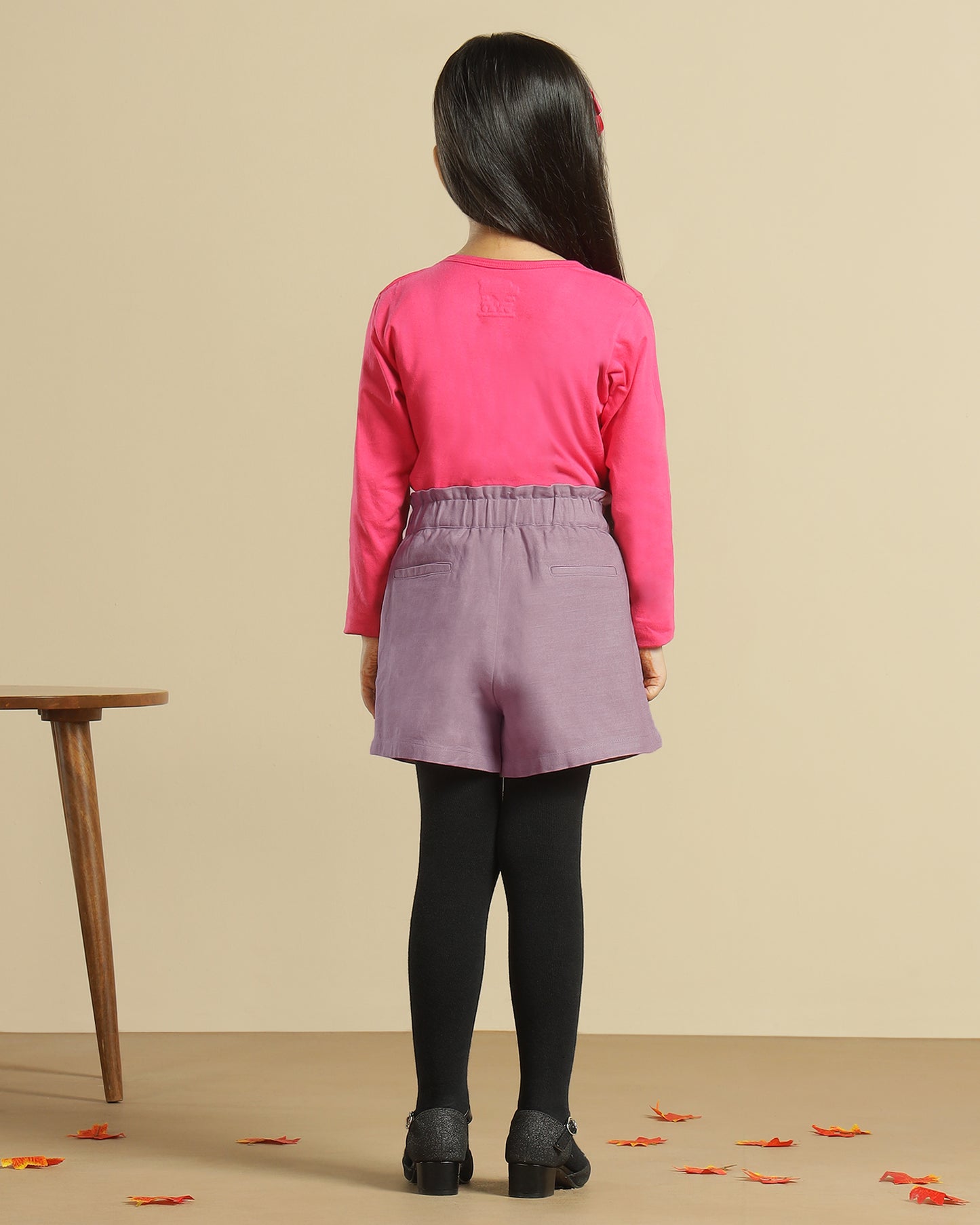 Girls Purple Casual Shorts