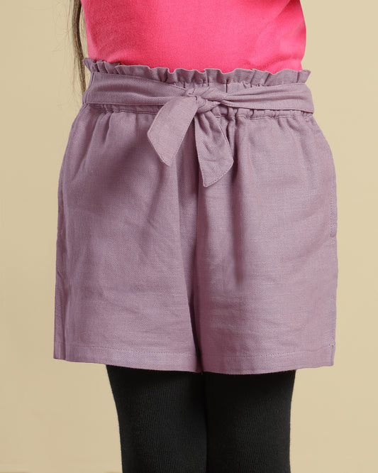 Girls Purple Casual Shorts