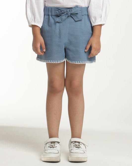 Girls Blue Casual Shorts
