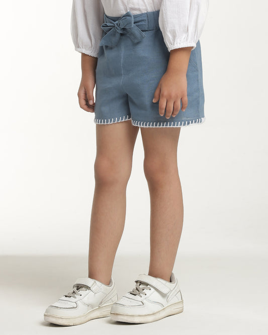 Girls Blue Casual Shorts