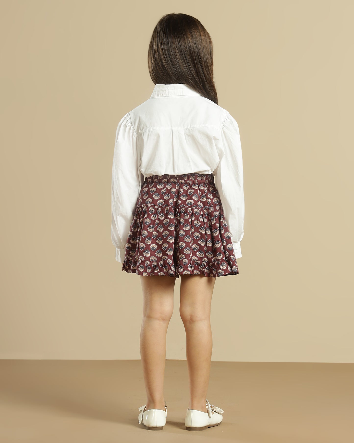 Girls Printed Flared Mini Skirt for Casual Wear
