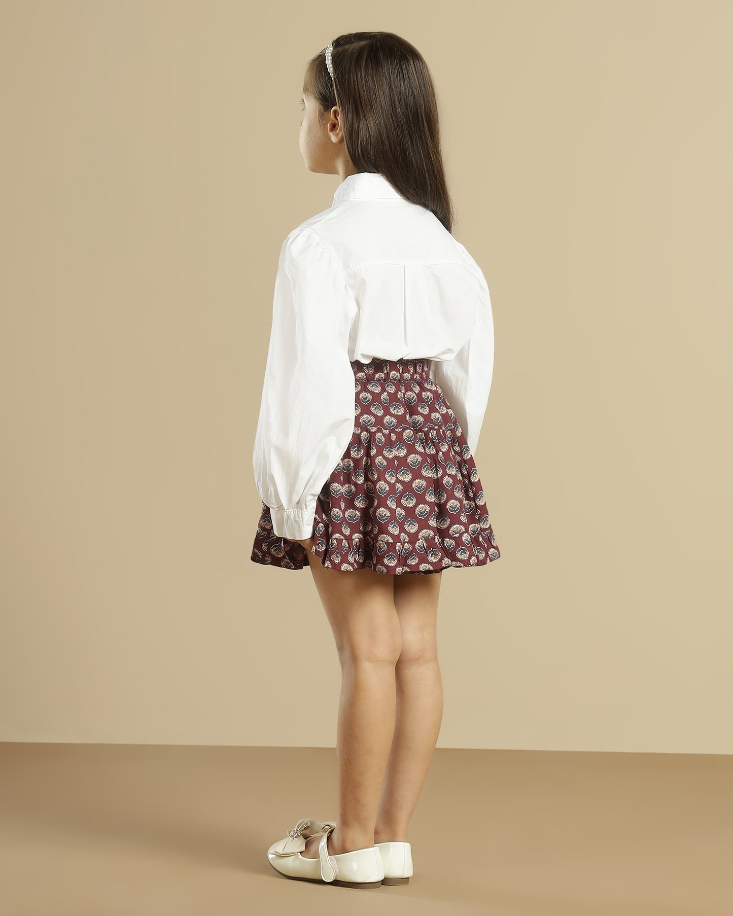 Girls Printed Flared Mini Skirt for Casual Wear