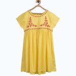 Yellow Floral A-Line Dress