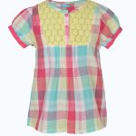 Girls Multicoloured Checked A-Line Top
