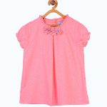 Girls Pink Printed A-Line Top