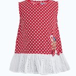 Miyo Red & White Blouse With Embroider?