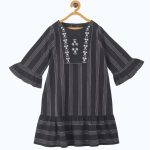 Miyo Embroidered Frill Sleeve Dress?
