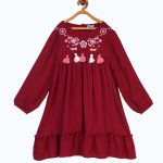 Miyo Red Floral A-Line Dress