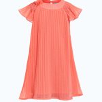 Peach-Coloured A-Line Dress