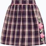 Miyo Multicolored Check Cotton Lurex Skirt