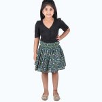 Girls Multicoloured Printed Knee-length Flared skirt