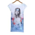 Girls Multicoloured Extended Sleeves Graphic Printed Pure Cotton Top